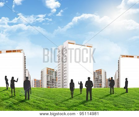 Set of business people silhouettes