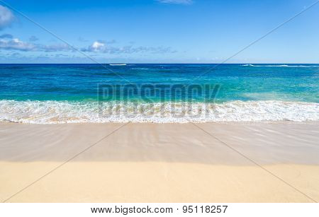Ocean And Tropical Sandy Beach Background