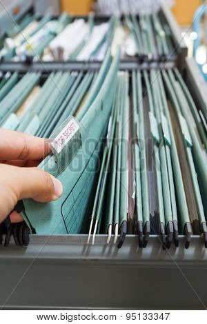 File Folders In A Filing Cabinet