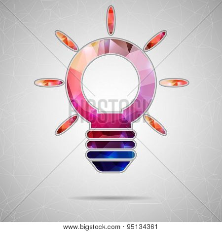 Abstract Creative concept vector icon of bulb for Web and Mobile Applications isolated on background