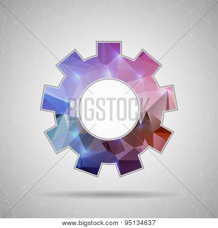 Abstract Creative concept vector icon of gear wheel for Web and Mobile Applications isolated on back
