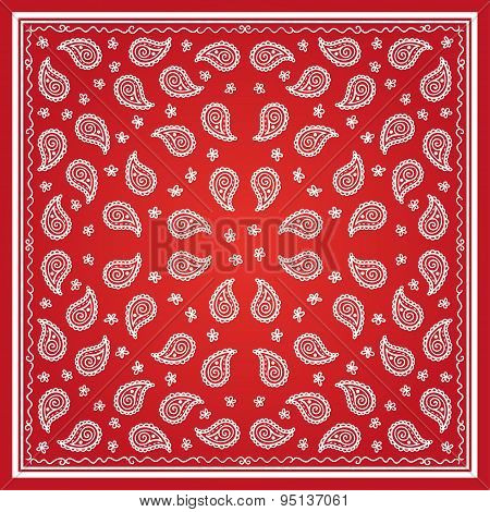 Red Paisley Bandana simple pattern