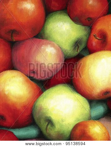 Rich harvest of ripe, juicy and tasty apples.