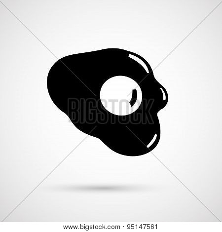 Fried Eggs On White, Food Ingredients, Vector Illustration