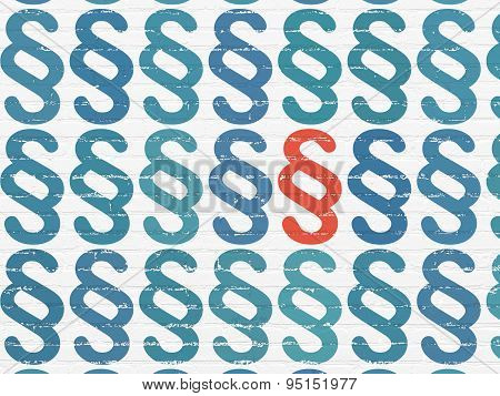 Law concept: paragraph icon on wall background