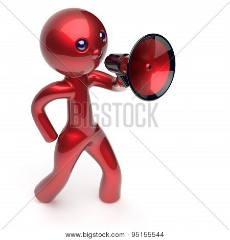 Man Promotion Speaking Megaphone Character Stylized Icon