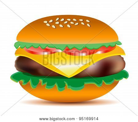 Cheeseburger Vector Illustration.
