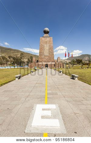 Quito, Ecuador - May 5, 2015: Middle of the World Monument one of the most visited by tourists from worldwide locations Quito Ecuador.