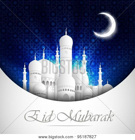 Eid Mubarak background mosque