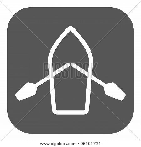 The Boat And Oars Icon. Skiff And Paddle Symbol. Flat