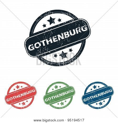 Round Gothenburg city stamp set