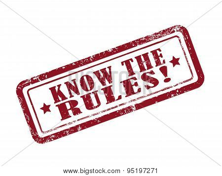 Stamp Know The Rules In Red