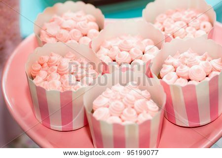 Prepared birthday table with sweets for children party