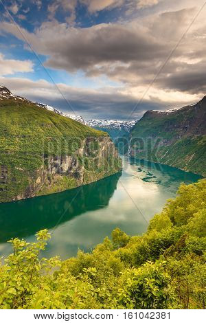 View On Geirangerfjord From Flydasjuvet Viewpoint Norway