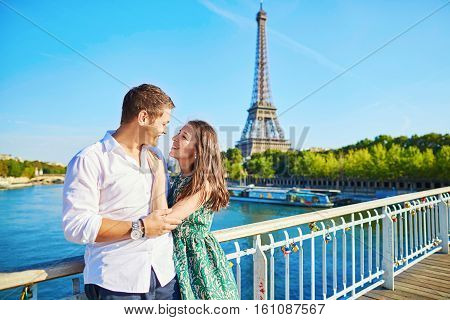 Young Romantic Couple Spending Their Vacation In Paris, France