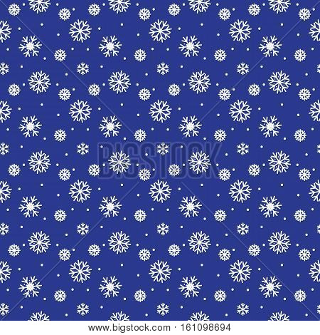 Simple seamless pattern with snowflakes. Vector Illustration