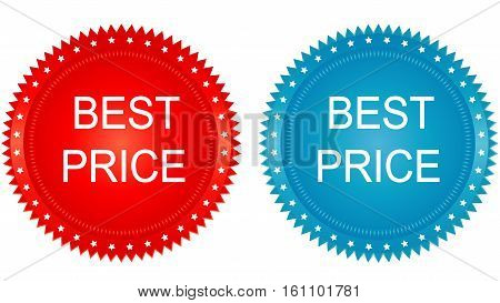 Red and blue best price buttons set