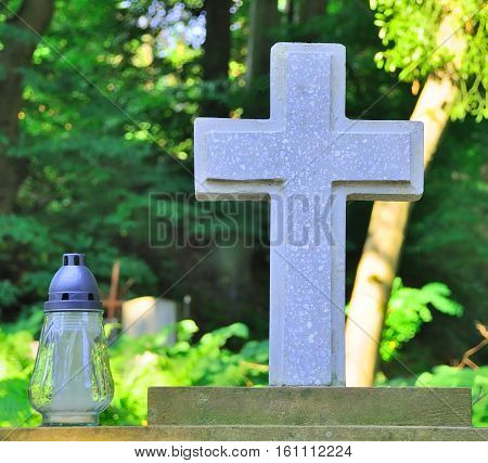 Old Statue In Lychakiv Cemetery In Lviv, Ukraine