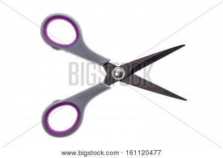 Office Or Sewing Scissors Utensil Isolated On White Background.