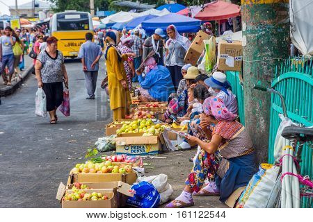 Fruits For Sale In Boxes At The Marketplace