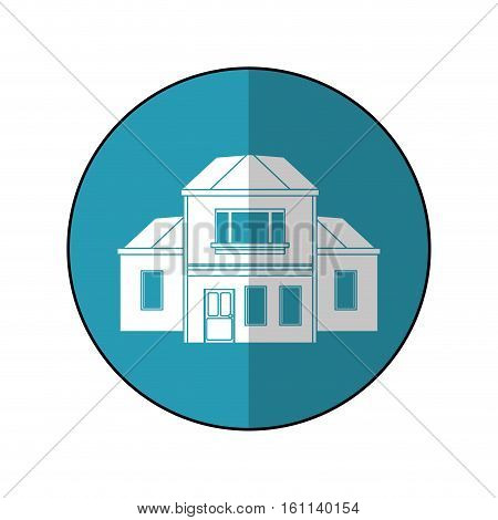 house traditional detailed modernn blue circle vector illustration eps 10