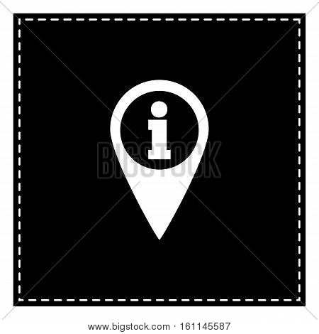 Map Pointer With Information Sign. Black Patch On White Backgrou