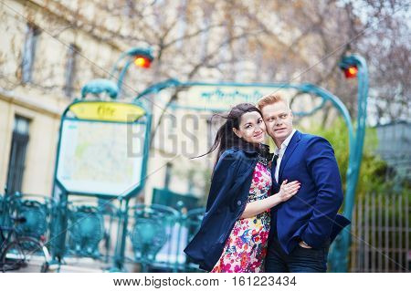 Young Romantic Couple In Paris