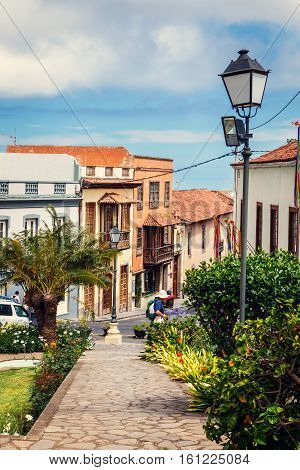 La Orotava, Tenerife, Spain - June 11, 2015: The Historical Center Of La Orotava Town, Tenerife Isla
