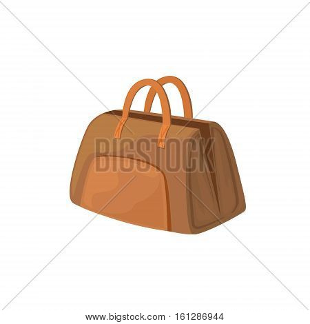 Open Leather Female Purse Item From Baggage Bag Cartoon Collection Of Accessories. Personal Travel Luggage Piece Isolated Vector Icon.