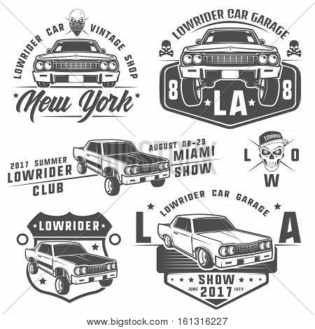 Set of lowrider cars,lowrider,lowrider machine,lowrider for emblems and design.