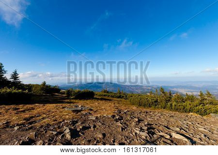 Beautiful Autumn Beskidy Mountains Landscape
