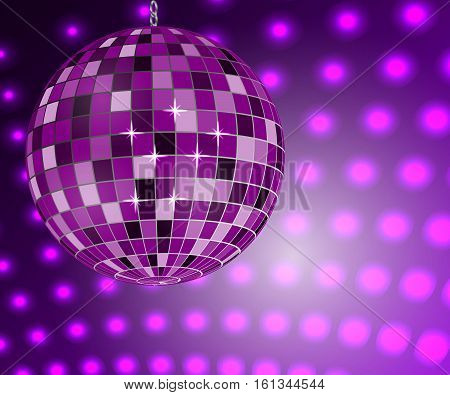 Mirror disco ball on shining background. vector illustration