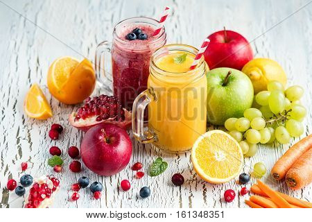 Berry and vegetables smoothie healthy juicy vitamin drink diet or vegan food concept refreshing fruit beverage