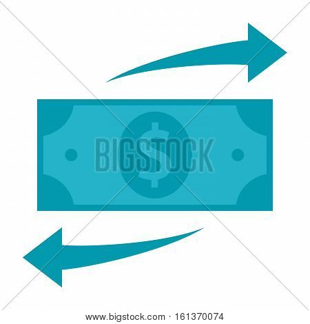 Dollar with arrows concept for funds transfer