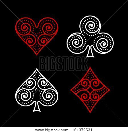 Vector Ornamental Poker Poster -  Symbols Illustration