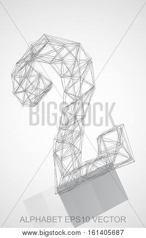 Abstract illustration of a Pencil sketched 2 with Reflection. Hand drawn 3D 2 for your design. EPS 10 vector illustration.