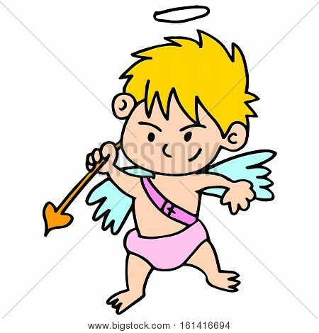 Vector art of cupid character collection stock