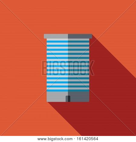 Vector icon or illustration showing real estate business with office building in flat design style with long shadow
