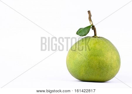 fresh green pomelos on white background healthy fruit food isolated