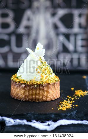 Citrus tartlet with chantilly cream and lemon cream