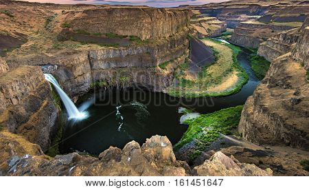 Beautiful landscape of Palouse Falls in Washington USA