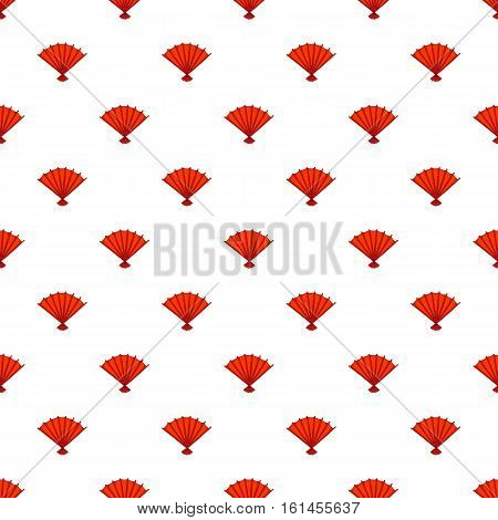 Red open hand fan pattern. Cartoon illustration of red open hand fan vector pattern for web