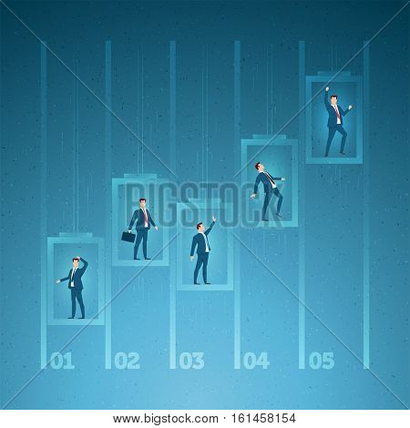 Business concept vector illustration. Achieve quickly, success, competition, career concept. Elements are layered separately in vector file.
