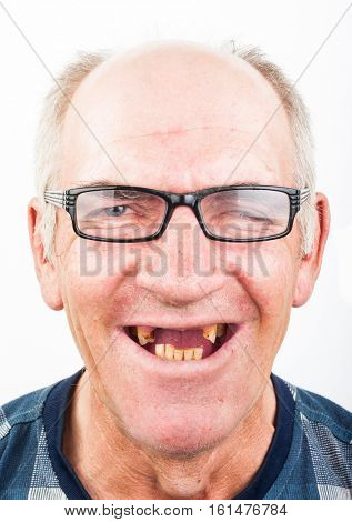 Portrait of a toothless senior