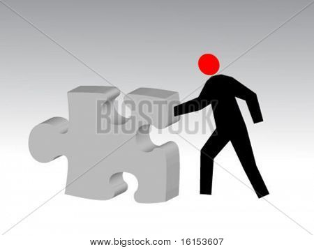 3D puzzle pezzo con operaio