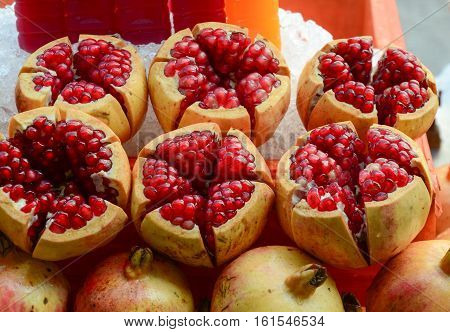Close Up Pomegranate Fruits