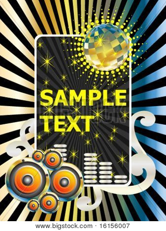 Disco concept poster - vector illustration
