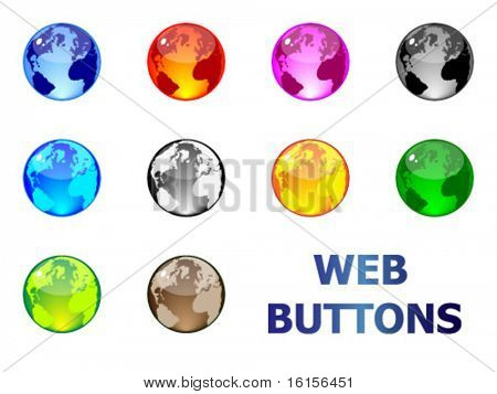 Botones web moderno - mapamundi