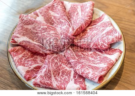 Wagyu A5 Beef meat texture for food background