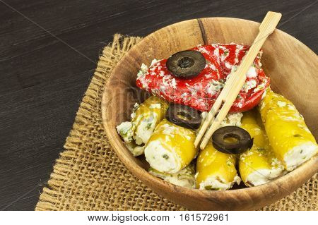 Spicy peppers stuffed with blue cheese. Chillies and cheese. Advertising on spicy delicacies. Notes to the grilled meats. Sales delicacies.
